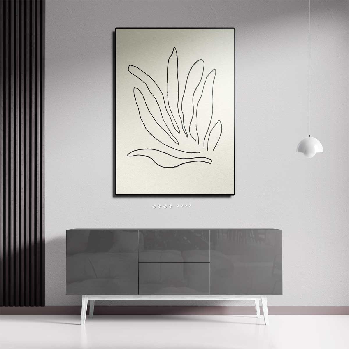 Organische Lijntekening Kunstwerk-canvas-dibond-plexiglas-wanddecoratie-WallArtistic