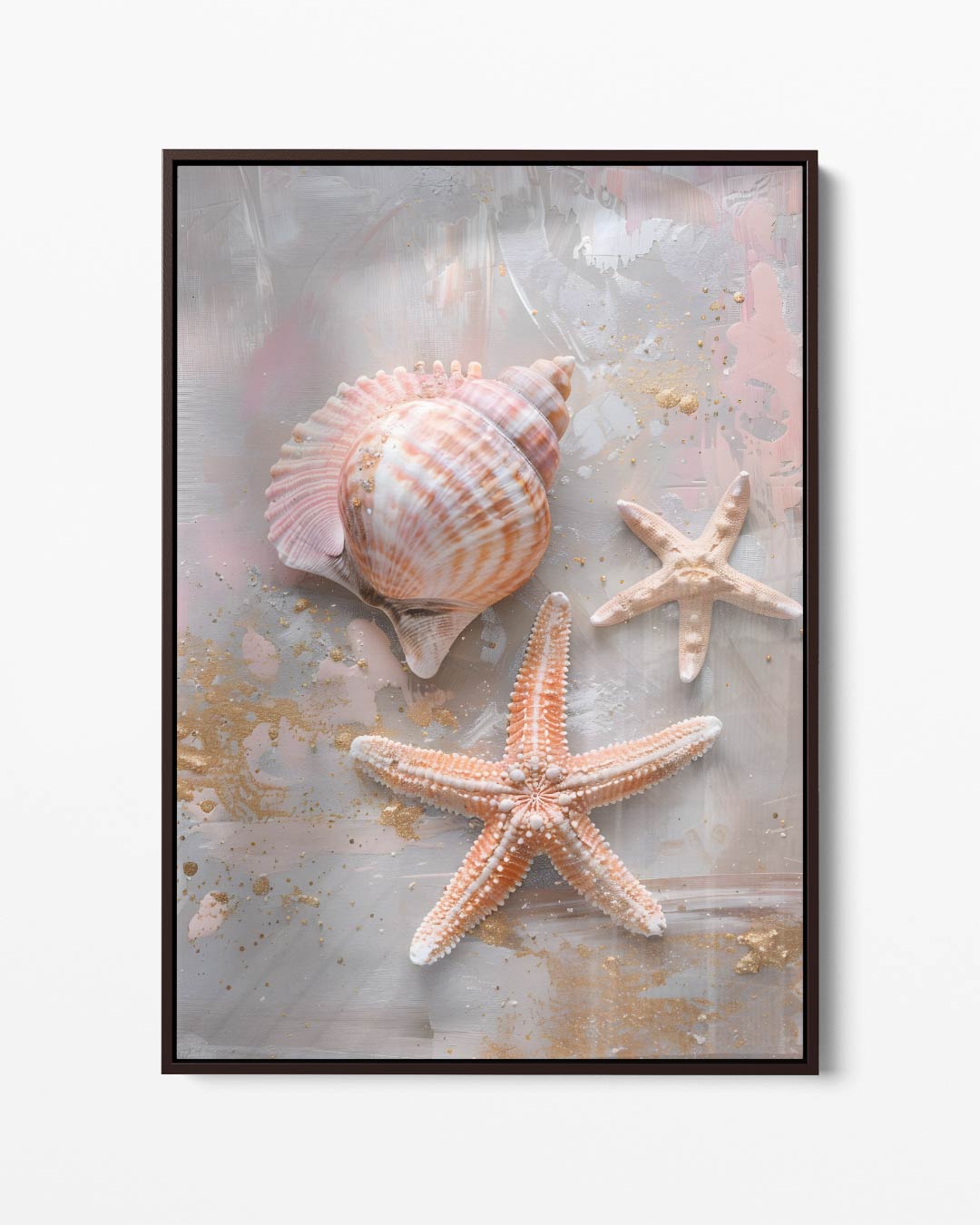 Schelpen en Zeesterren Kunstwerk Kunstwerk-canvas-dibond-plexiglas-wanddecoratie-WallArtistic