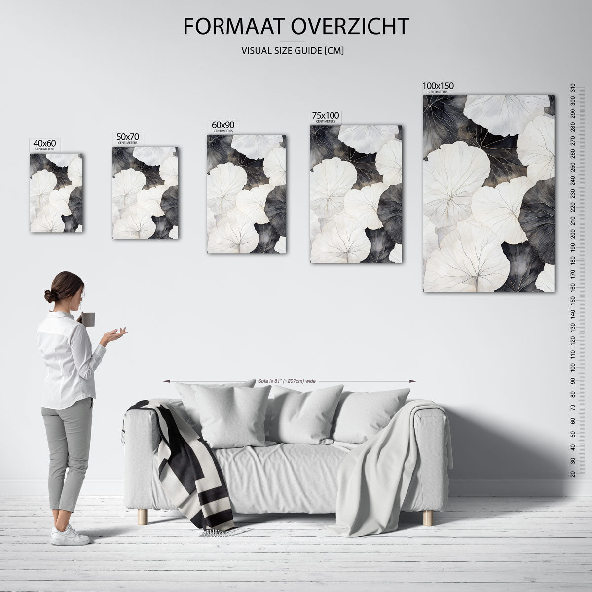 Bladvormen en lijnen Kunstwerk