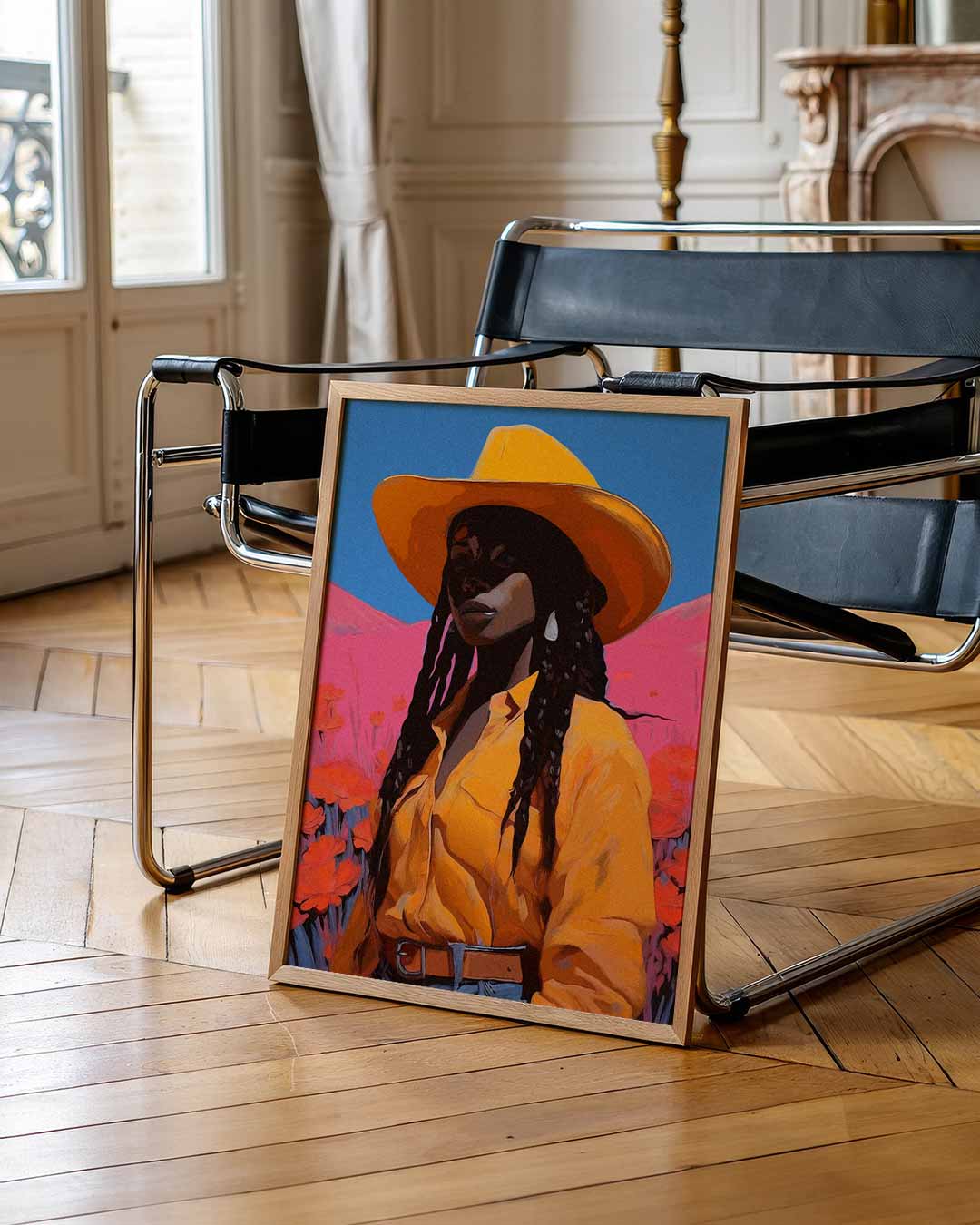 Vrouwelijke Cowboy Vibes Poster