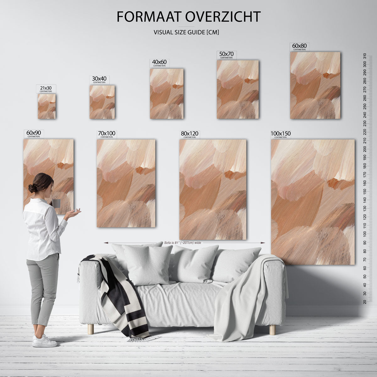 Abstracte penseelstreken Poster