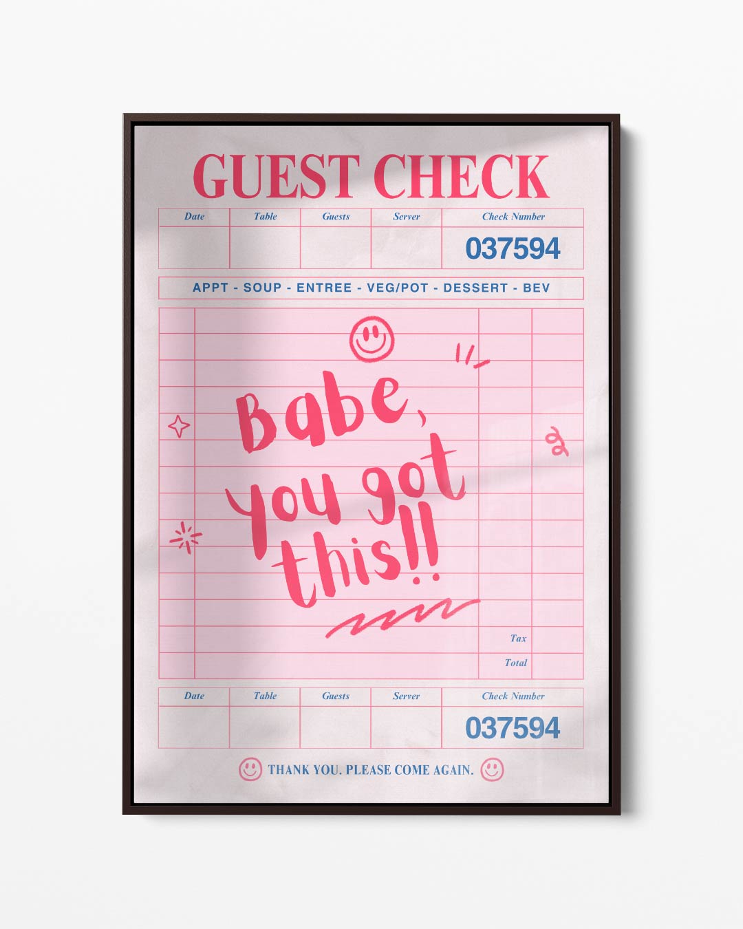 Motiverende Bon "Babe, You Got This Kunstwerk-canvas-dibond-plexiglas-wanddecoratie-WallArtistic