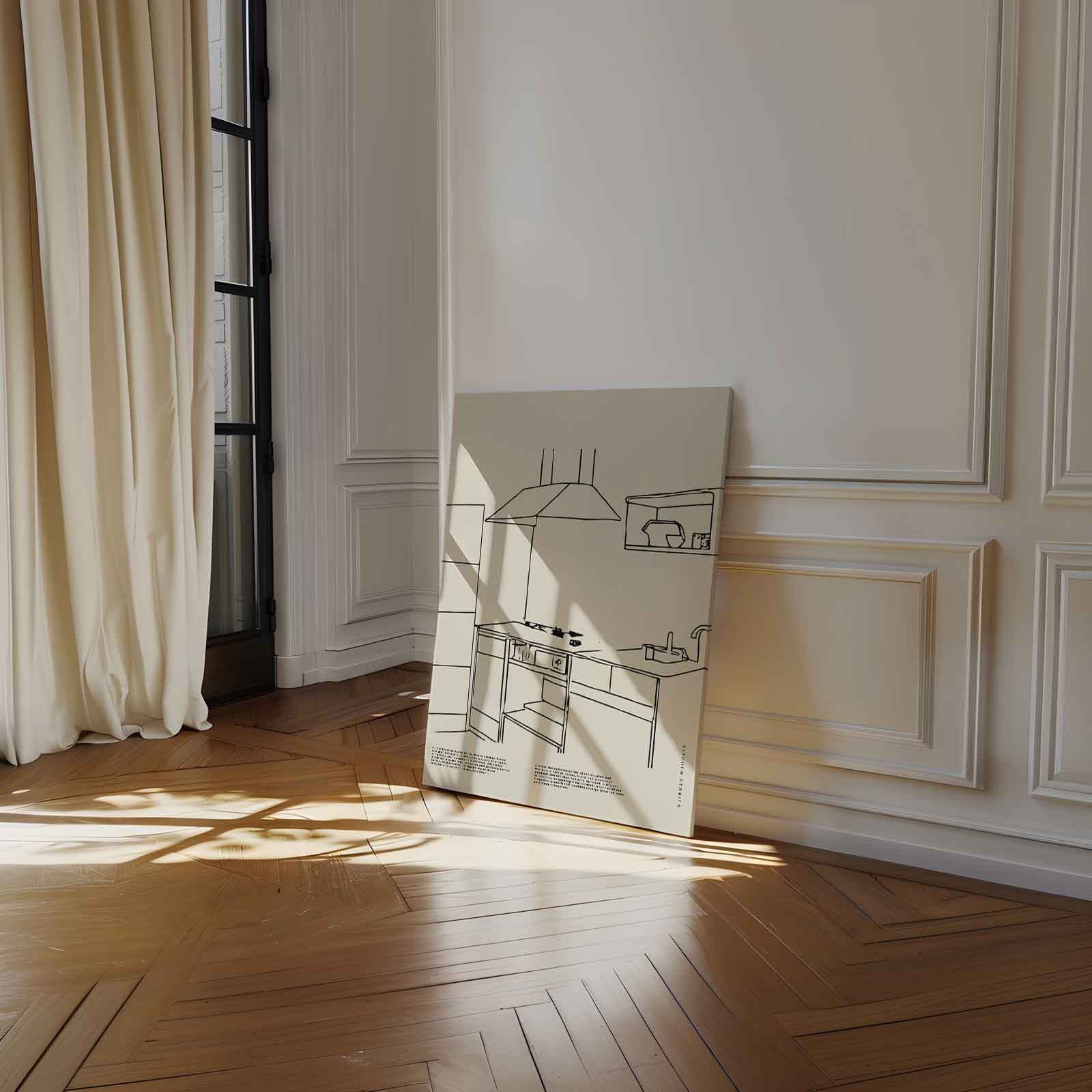 Minimalistische Keukenprint Kunstwerk-canvas-dibond-plexiglas-wanddecoratie-WallArtistic