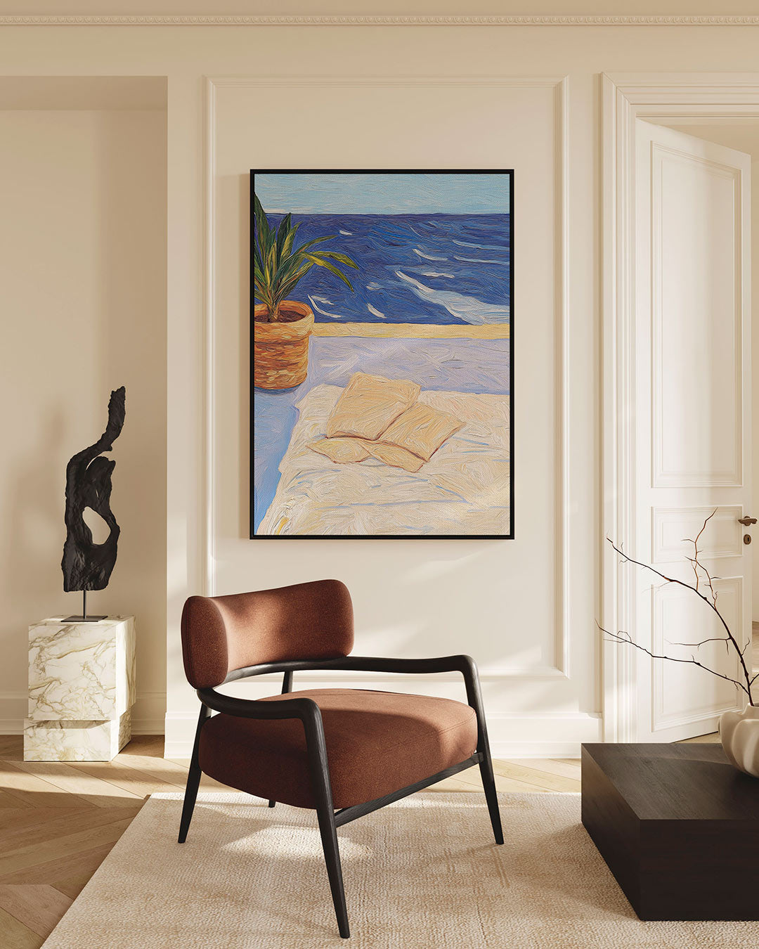 Zomers terras uitzicht Kunstwerk