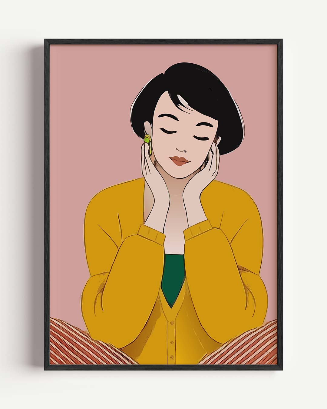 Dromerige Dame in Okergeel Poster