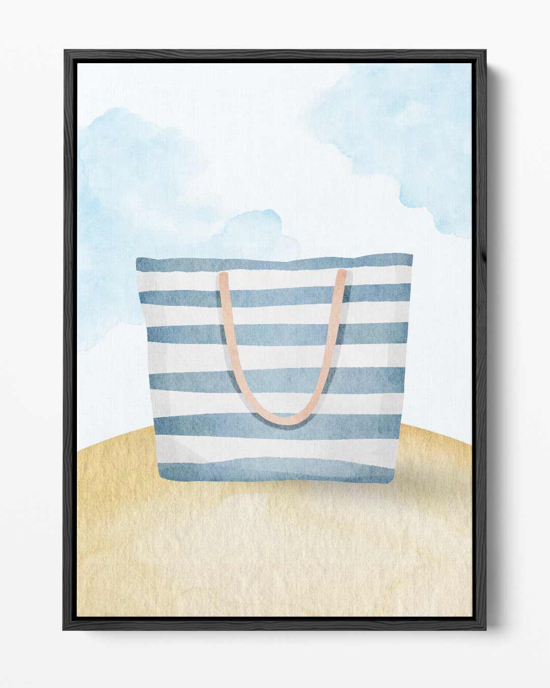 Strandtas Illustratie Kunstwerk-canvas-dibond-plexiglas-wanddecoratie-WallArtistic