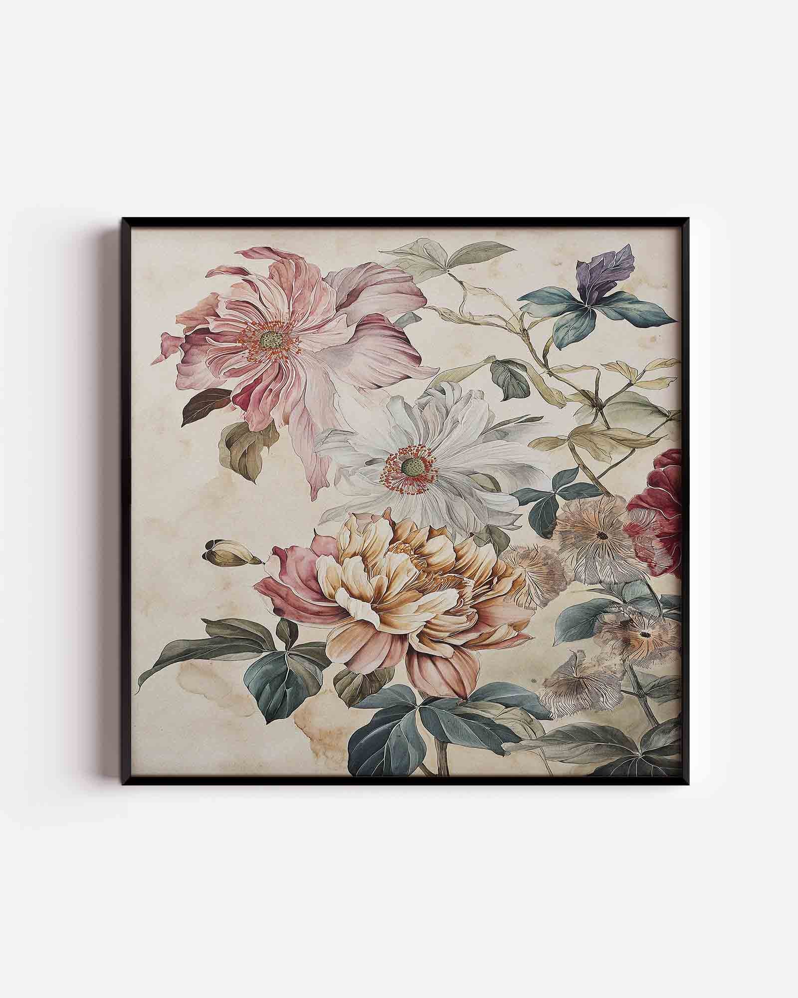 Bloemen en bladeren Poster