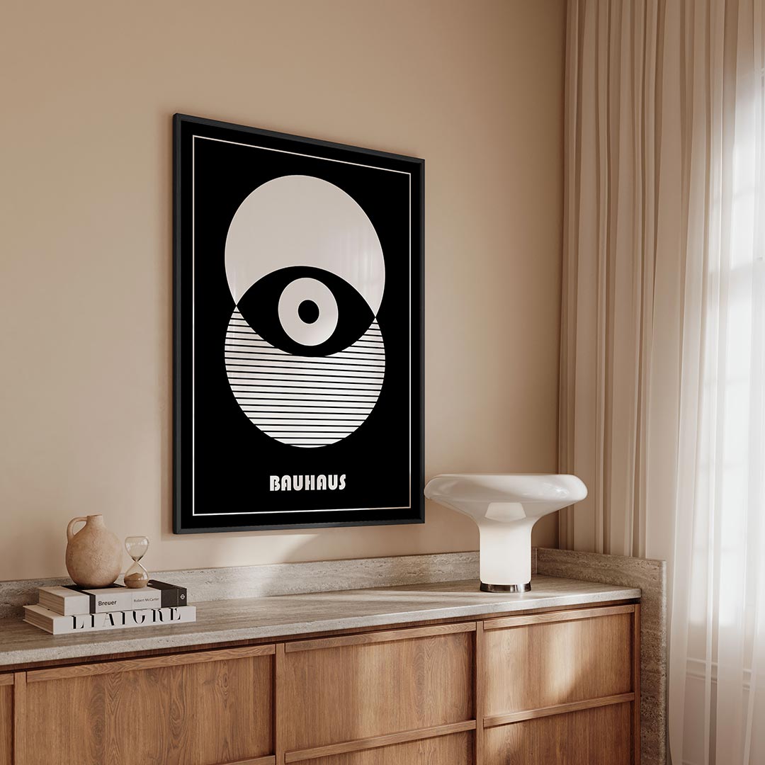 Cirkelpatroon en lijnen Poster