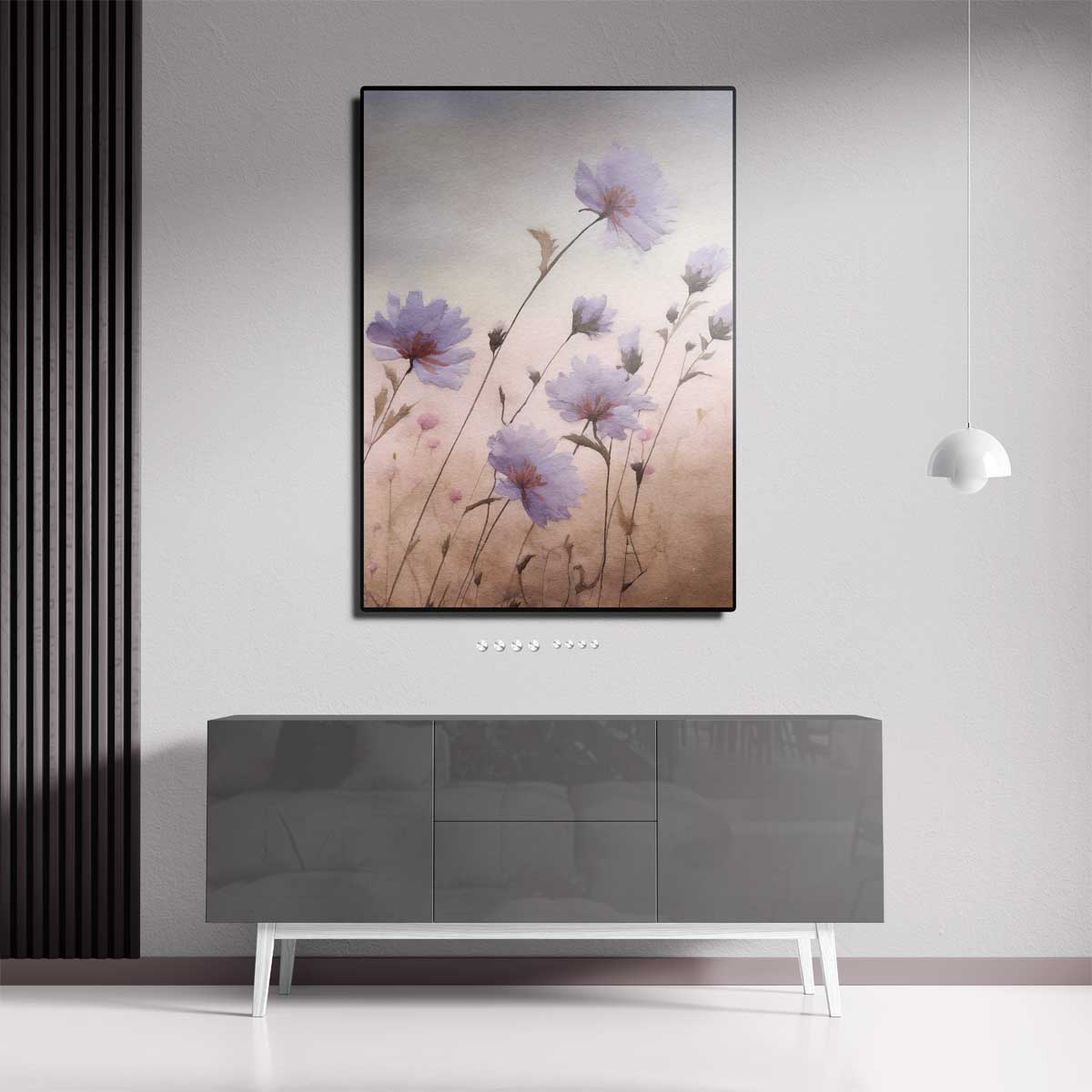 Zacht Lila Bloemenveld Kunstwerk-canvas-dibond-plexiglas-wanddecoratie-WallArtistic