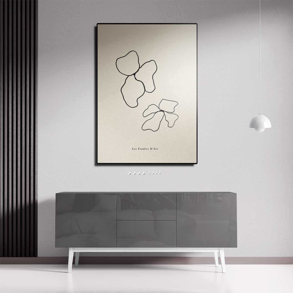 Abstracte Lijnen Bloemenprint Kunstwerk-canvas-dibond-plexiglas-wanddecoratie-WallArtistic