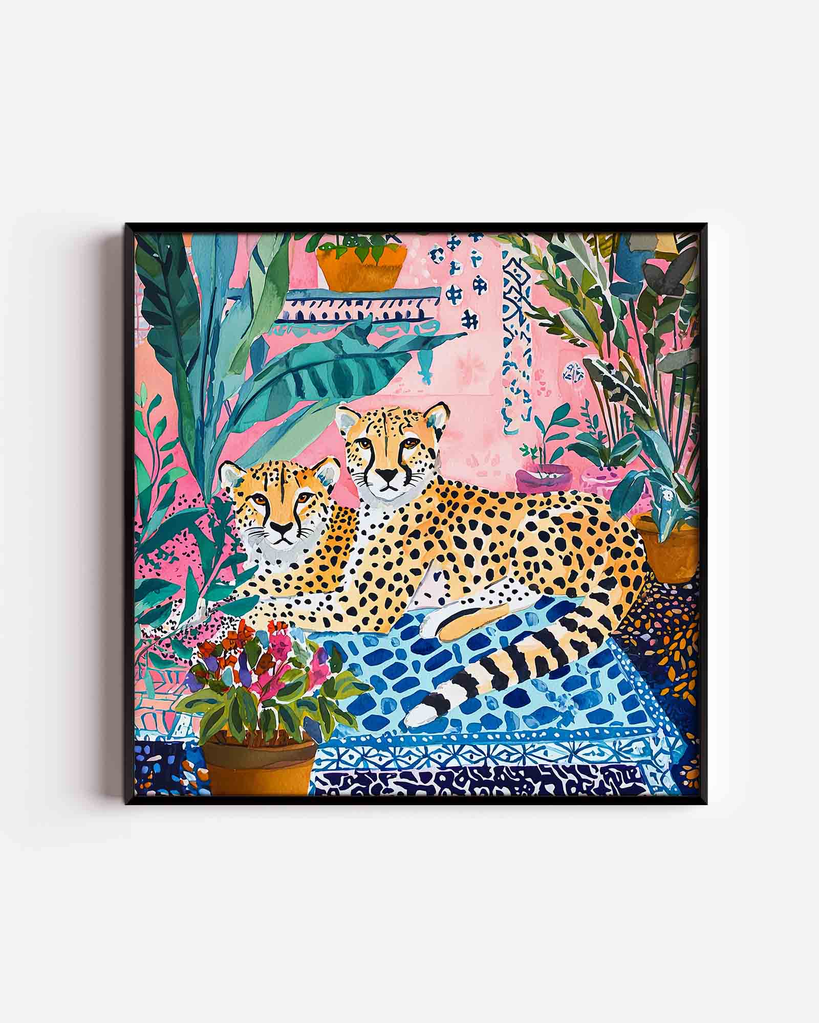 Luipaarden en planten Poster