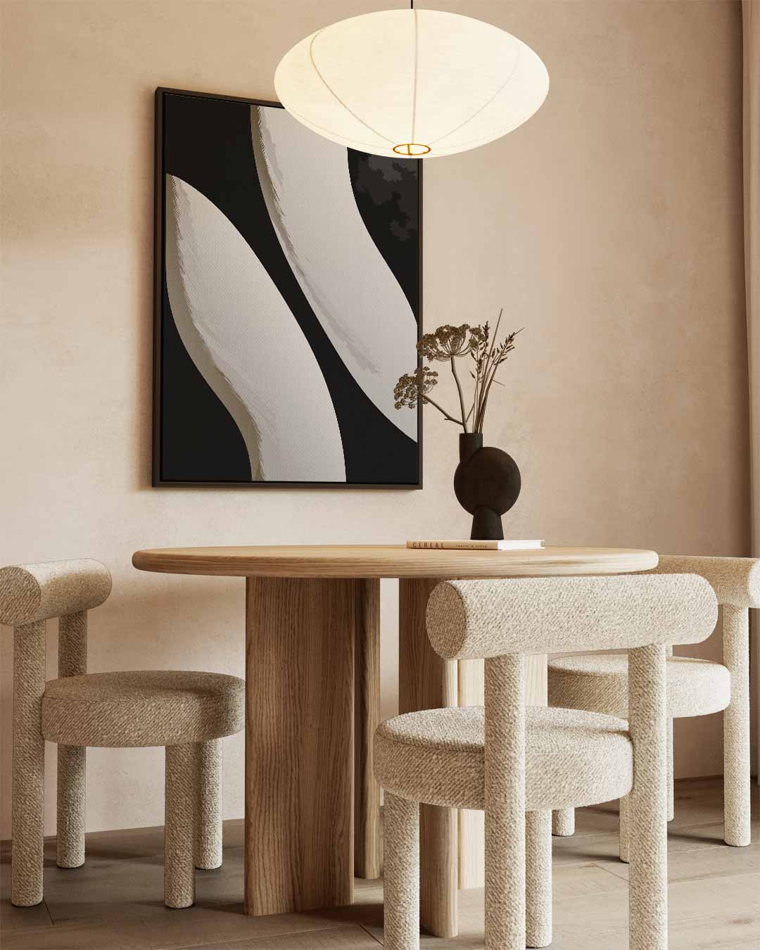 Golvende Vormen in Balans Kunstwerk-canvas-dibond-plexiglas-wanddecoratie-WallArtistic