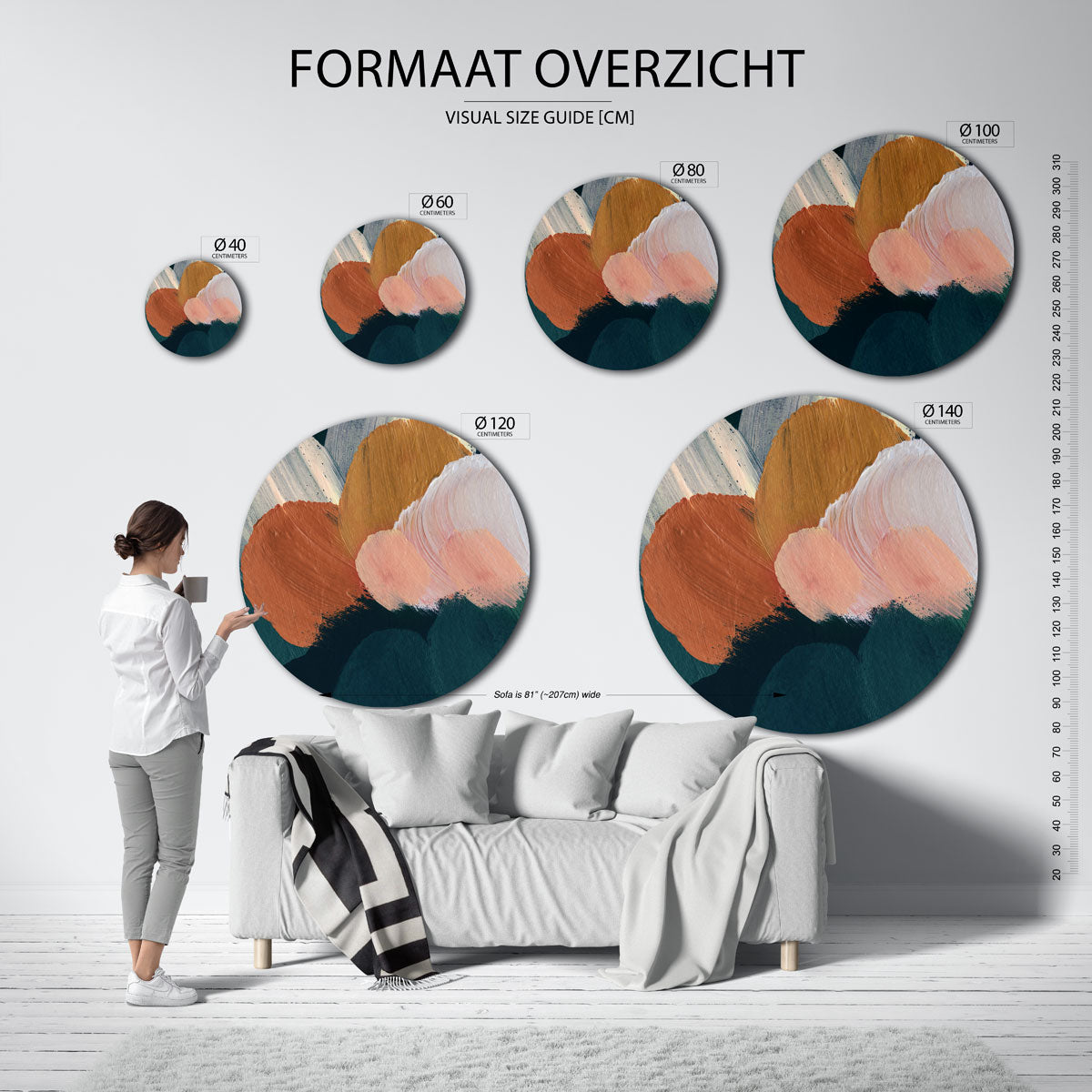 Abstracte vormen Muurcirkel