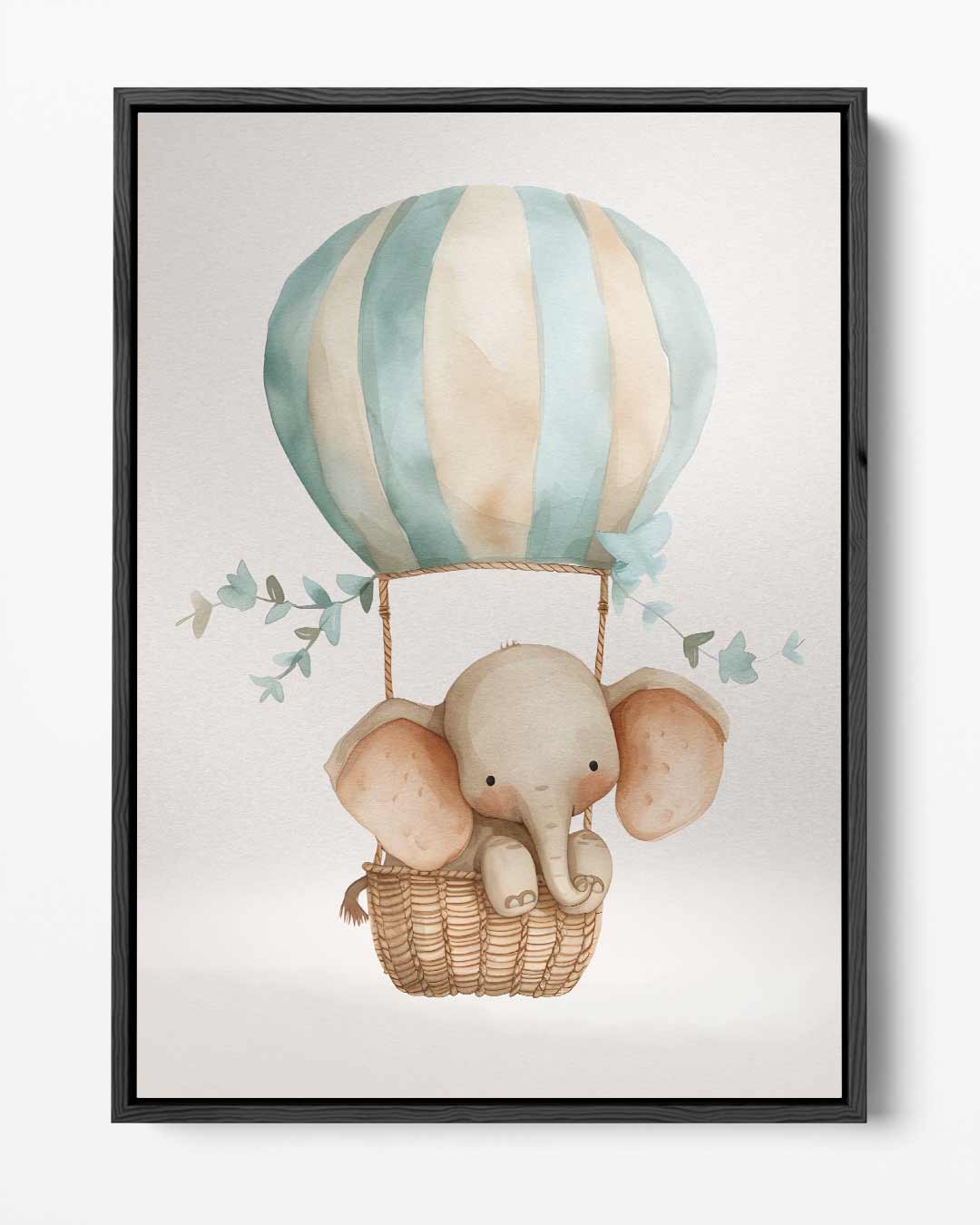 Dromerige Olifant in Luchtballon Kunstwerk-canvas-dibond-plexiglas-wanddecoratie-WallArtistic