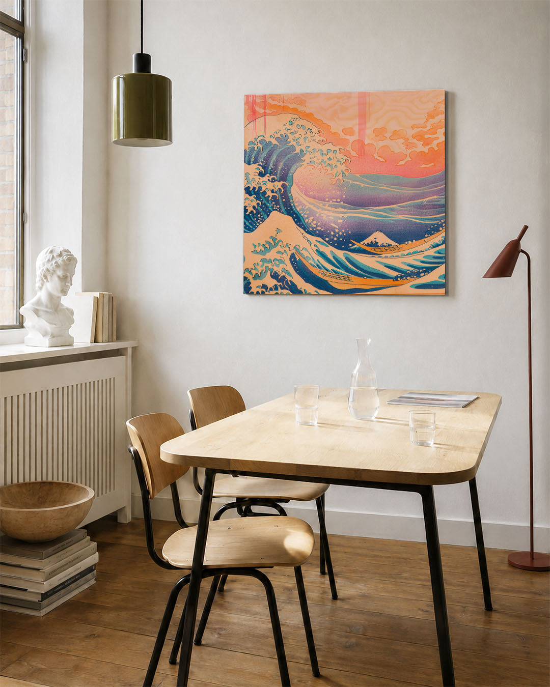 Dynamische golfscène Kunstwerk