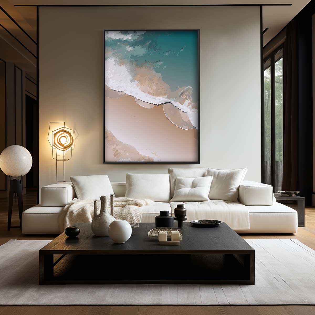 Rustgevende Golfslagen Kunstwerk-canvas-dibond-plexiglas-wanddecoratie-WallArtistic