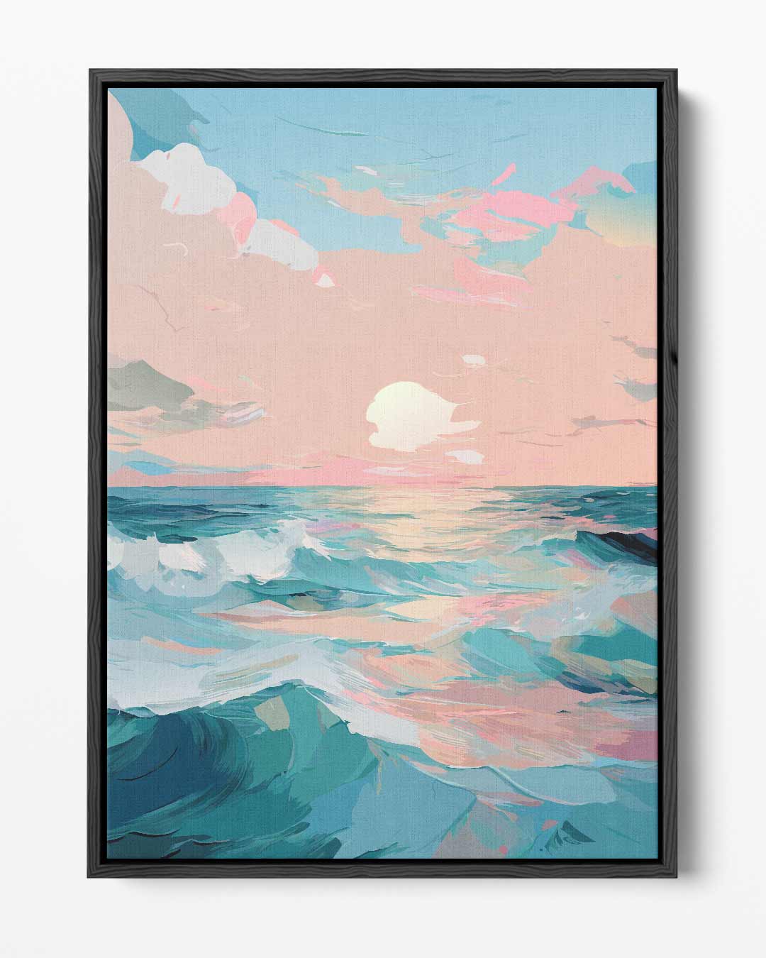 Zonsondergang aan Zee Kunstwerk-canvas-dibond-plexiglas-wanddecoratie-WallArtistic