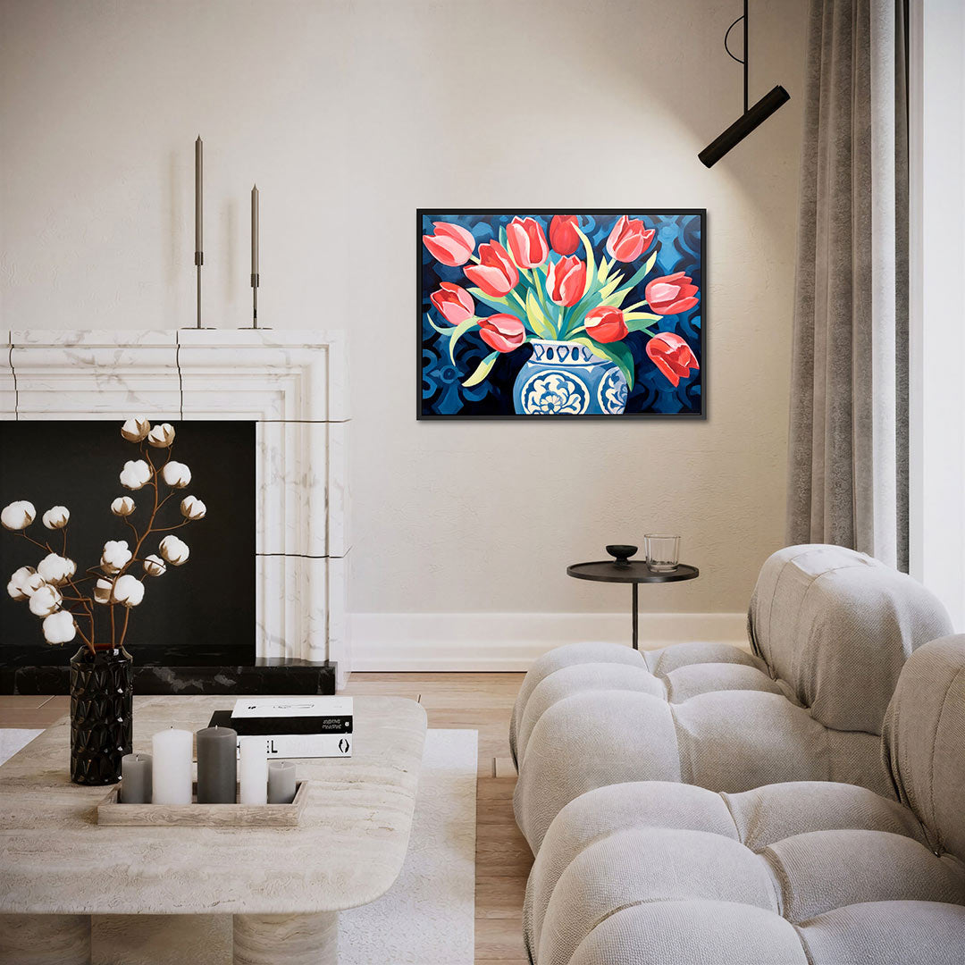Bloemen in vaas Kunstwerk
