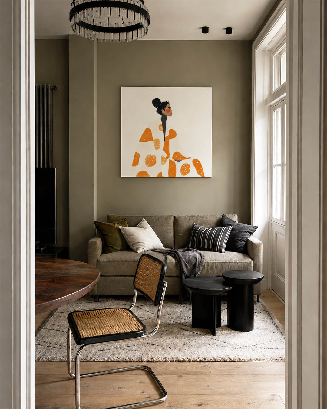 Vrouw met patronen Kunstwerk