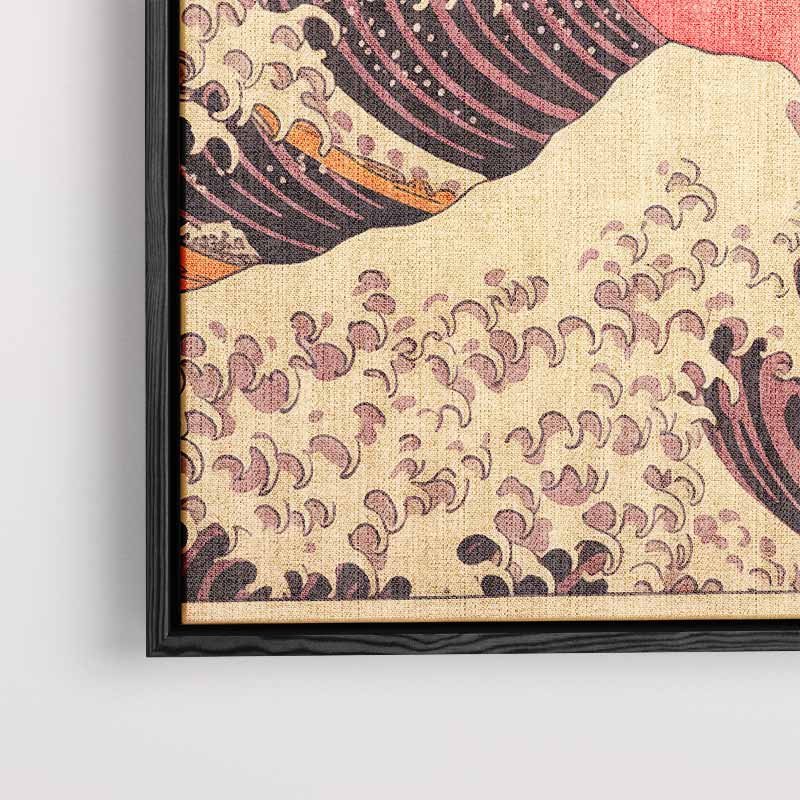 Golven in Zonsondergang Kunstwerk-canvas-dibond-plexiglas-wanddecoratie-WallArtistic