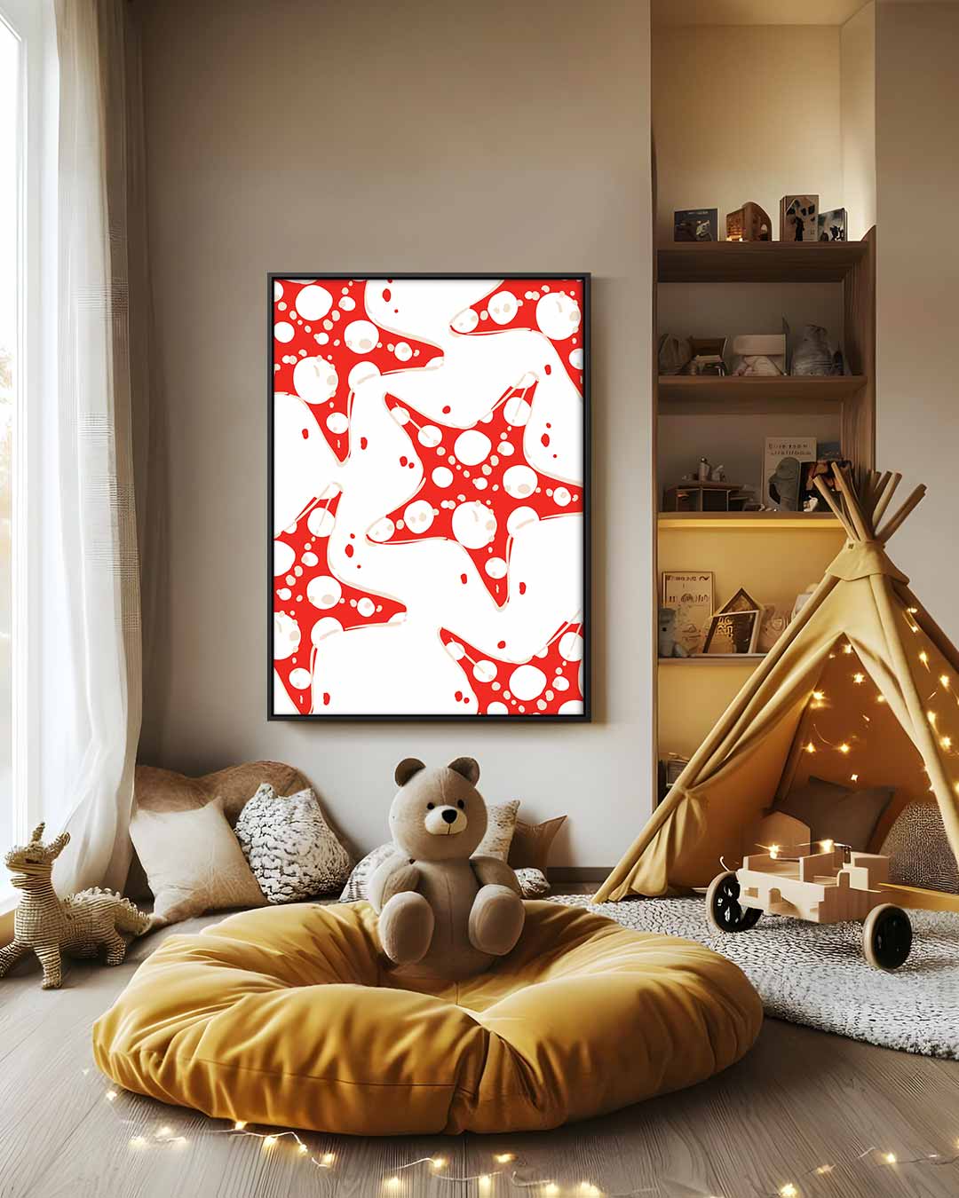 Vrolijke Zeesterren Kunstwerk-canvas-dibond-plexiglas-wanddecoratie-WallArtistic