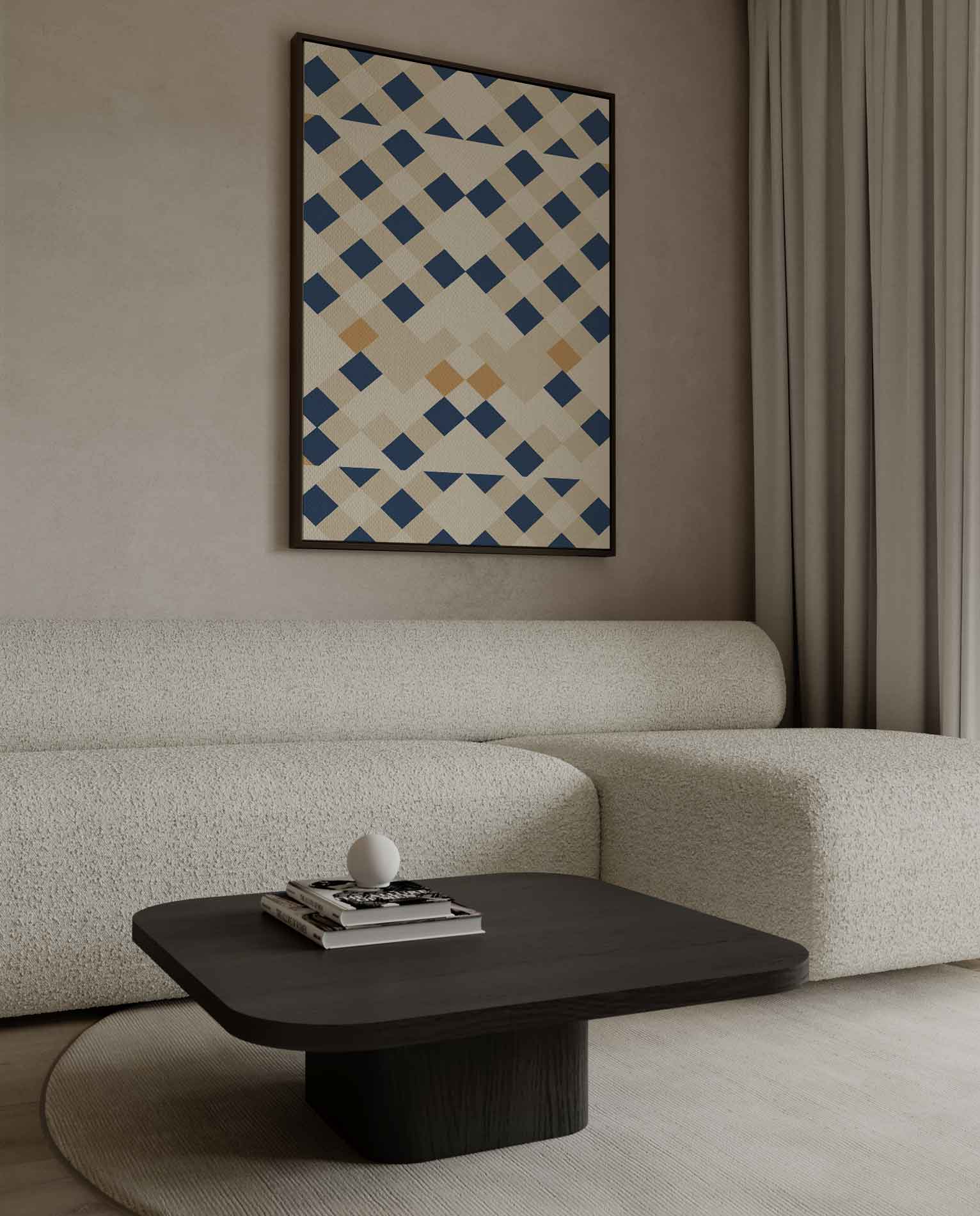 Geometrische Patronen Mozaïek Kunstwerk-canvas-dibond-plexiglas-wanddecoratie-WallArtistic