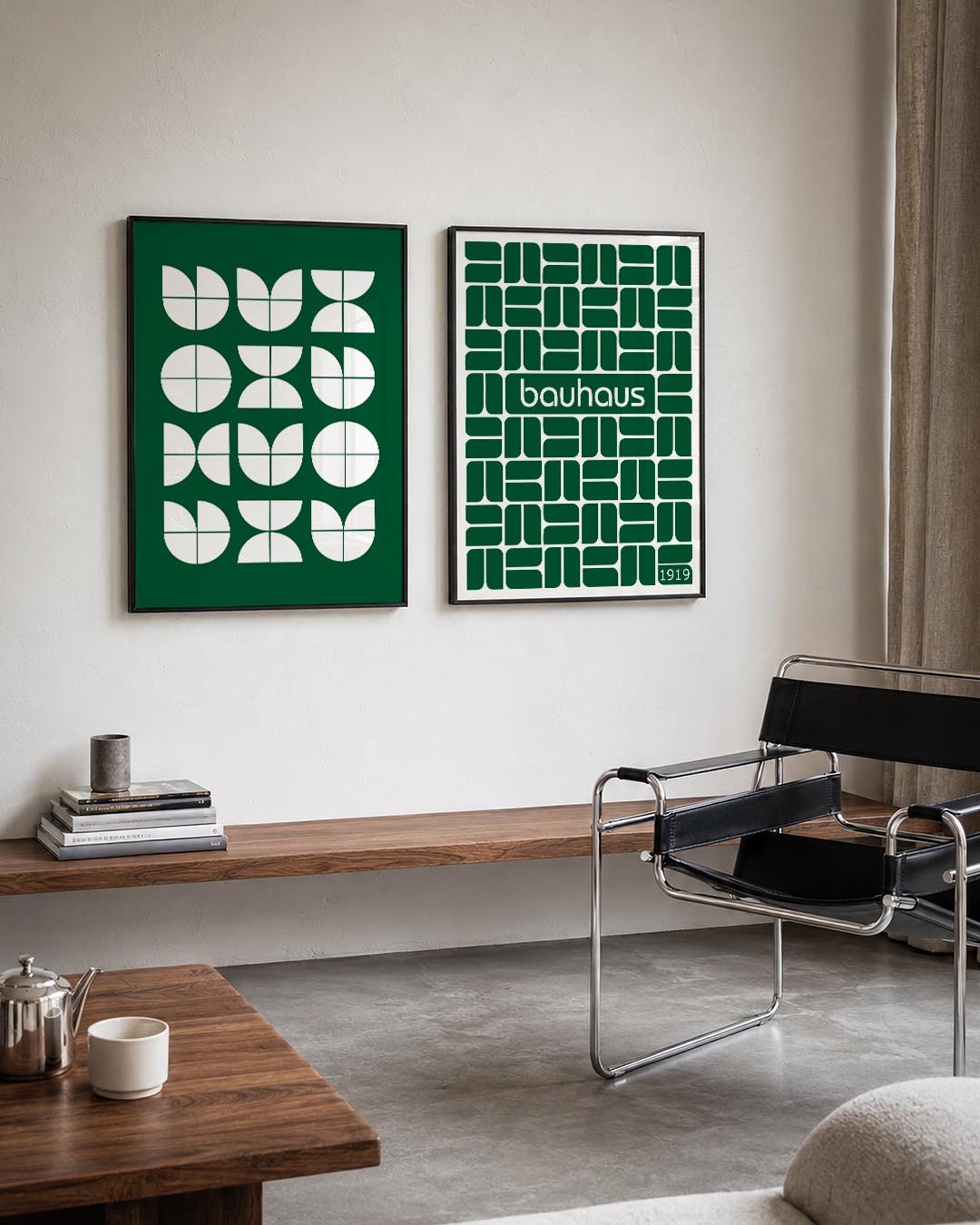 Vormenspel in groen Posterset