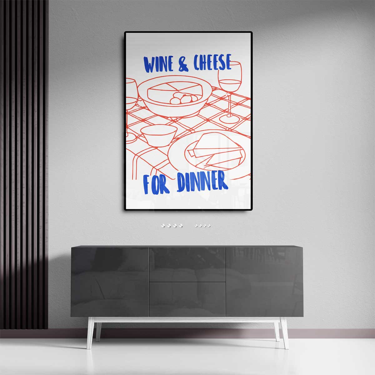 Wijn en Kaas Avond Kunstwerk-canvas-dibond-plexiglas-wanddecoratie-WallArtistic