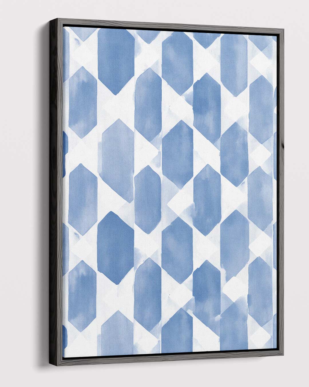 Blauwe Geometrische Harmonie Kunstwerk-canvas-dibond-plexiglas-wanddecoratie-WallArtistic