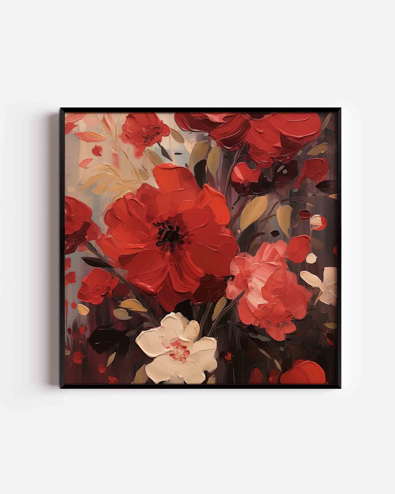 Rode bloemen Poster