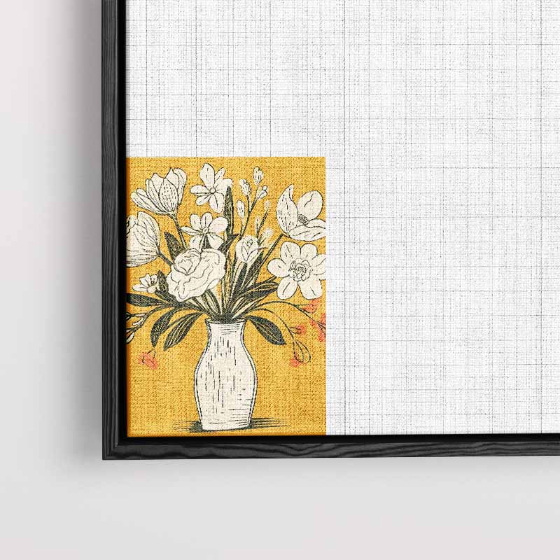Tijdloze Bloemenvazen Illustratie Kunstwerk-canvas-dibond-plexiglas-wanddecoratie-WallArtistic