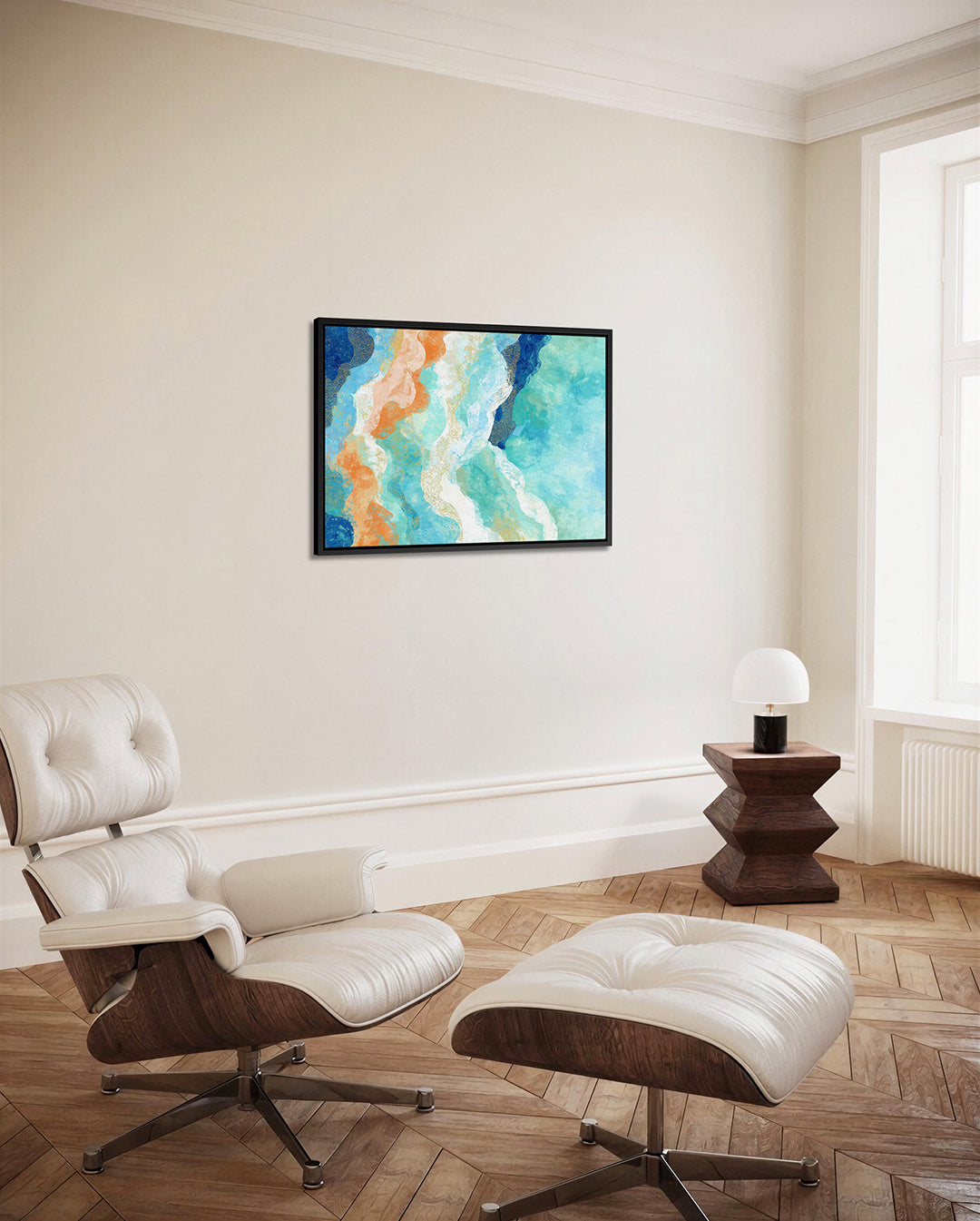 Golvende kleurencompositie Kunstwerk