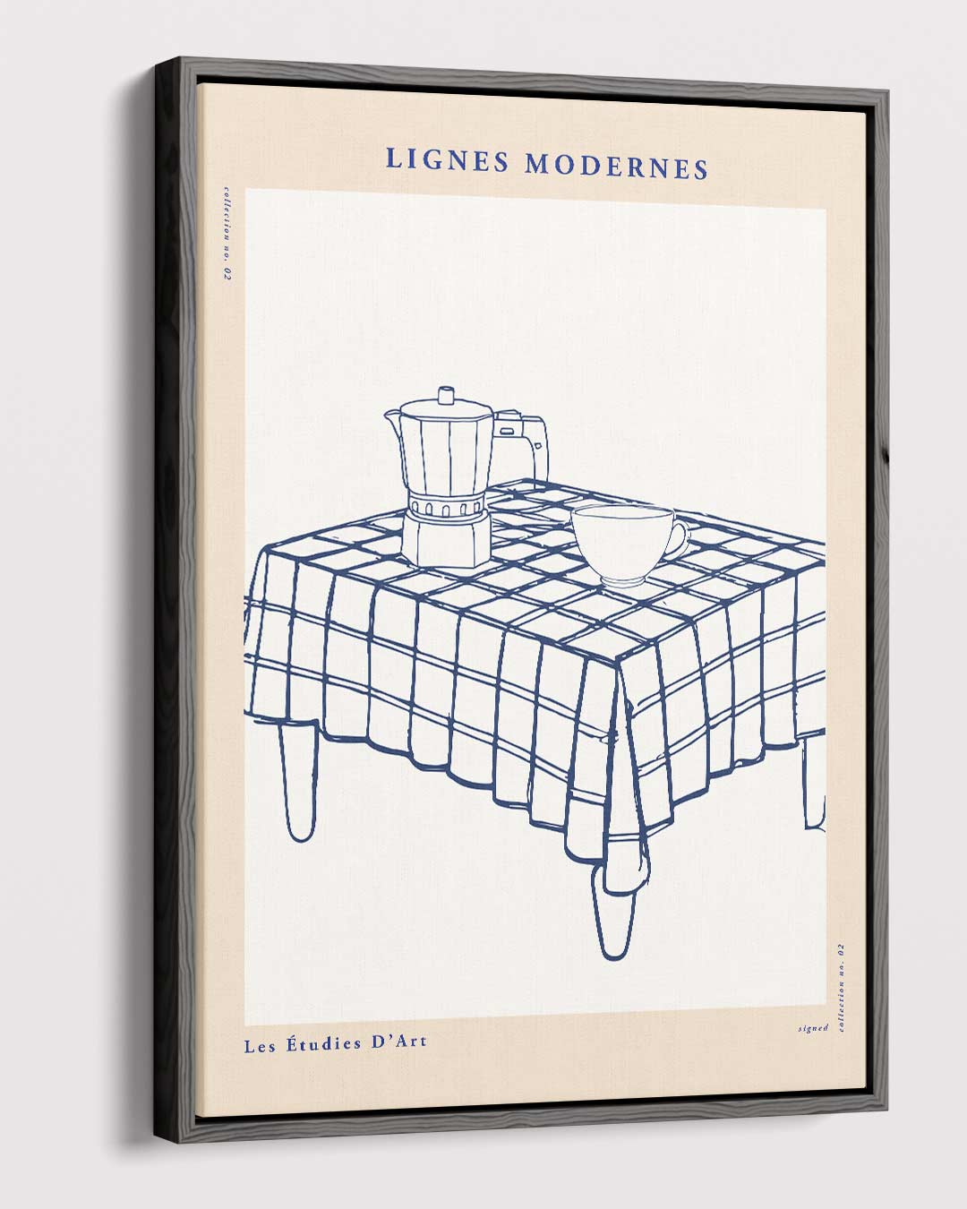 Moderne Lijnen Ontbijtscène Kunstwerk-canvas-dibond-plexiglas-wanddecoratie-WallArtistic