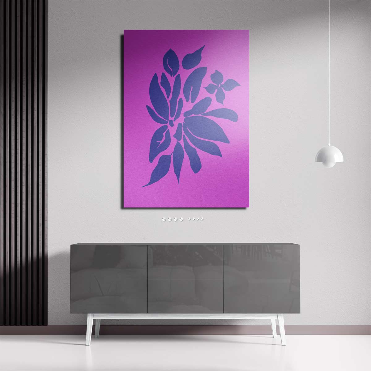 Vrolijke Bloemenprint op Roze Kunstwerk-canvas-dibond-plexiglas-wanddecoratie-WallArtistic