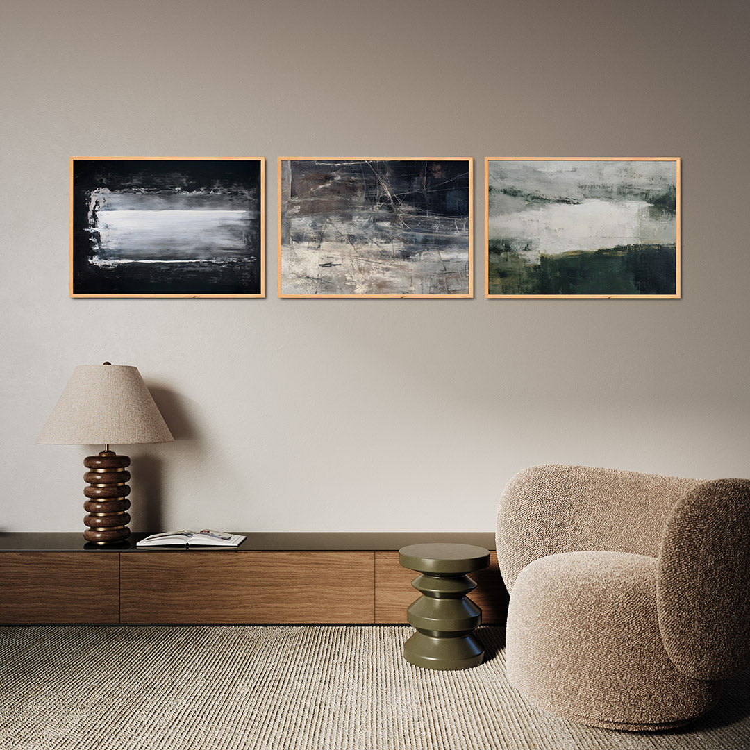 Monochrome strepen Posterset