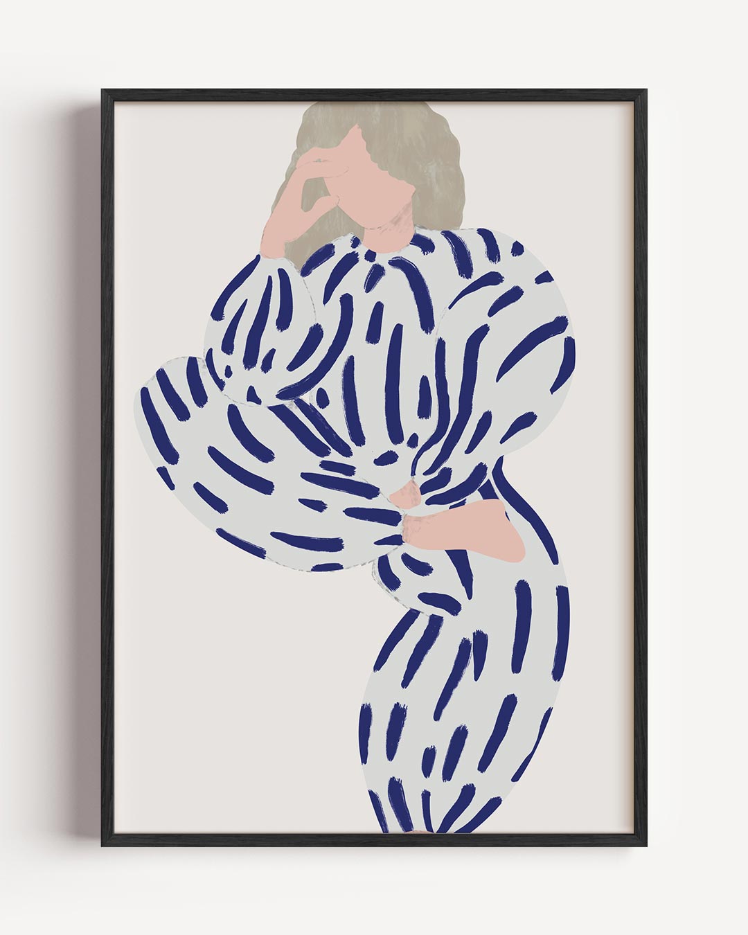 Stijlvolle Gestreepte Vrouw Poster-WallArtistic