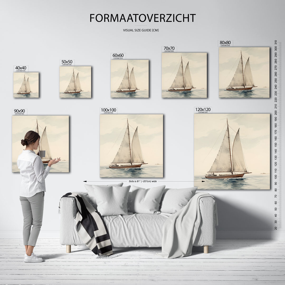 Zeilboot op zee Poster