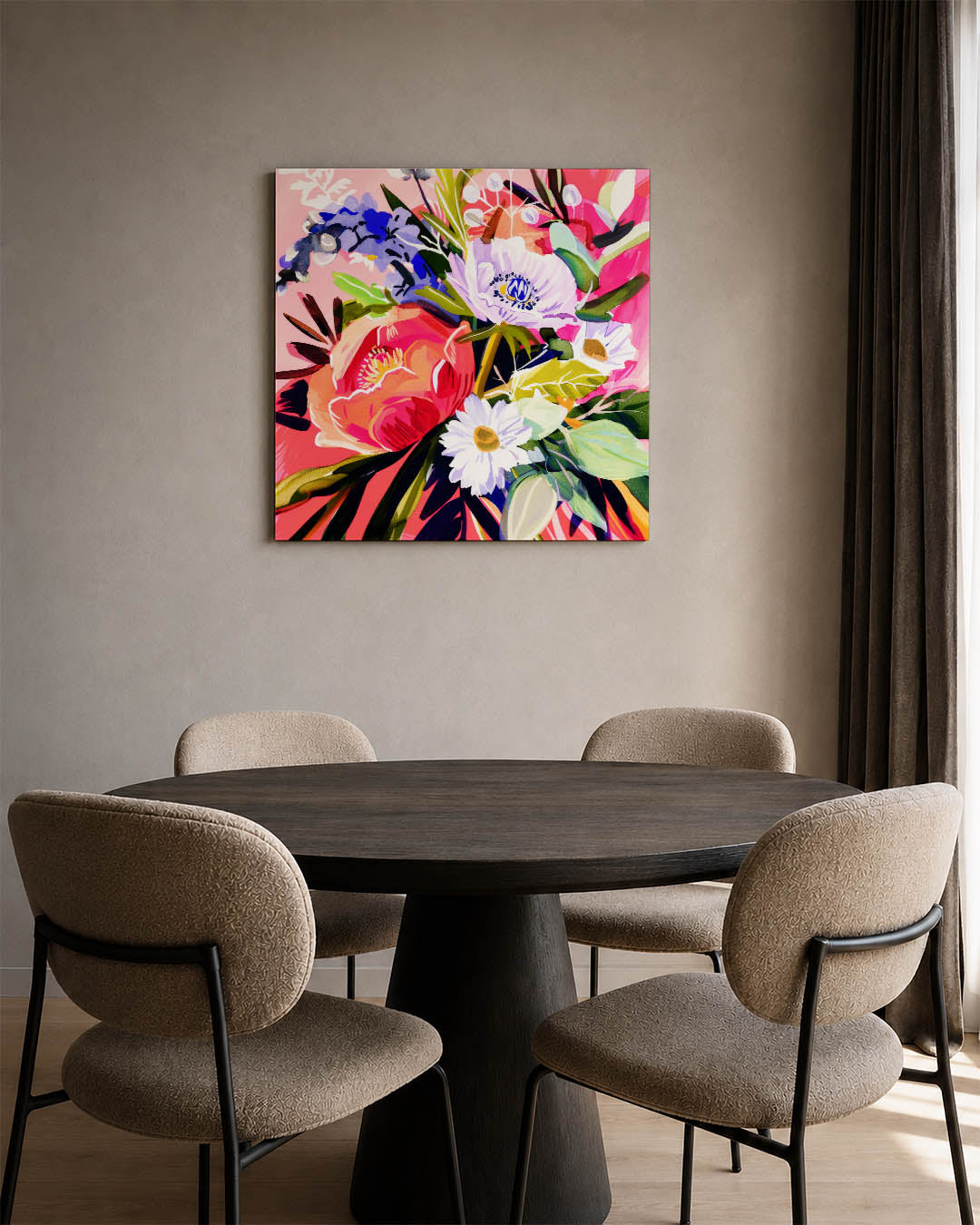 Bloemrijke kleurenexplosie Kunstwerk