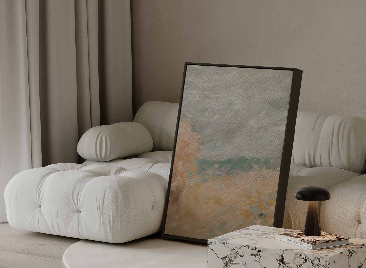 Zomers Veld in Pastel Kunstwerk-canvas-dibond-plexiglas-wanddecoratie-WallArtistic