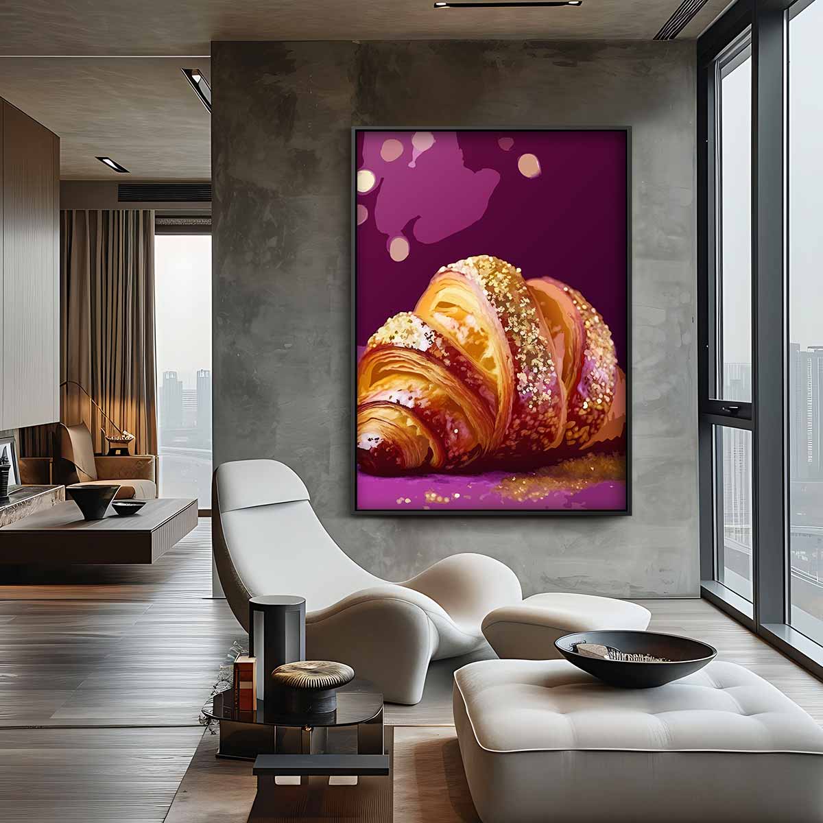 Croissant Delights Kunstwerk-canvas-dibond-plexiglas-wanddecoratie-WallArtistic