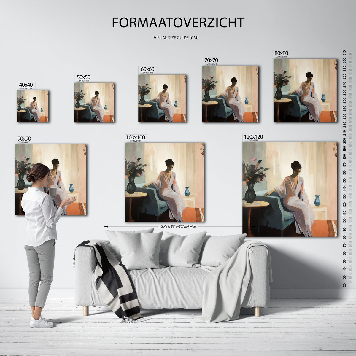 Vrouw in interieur Poster
