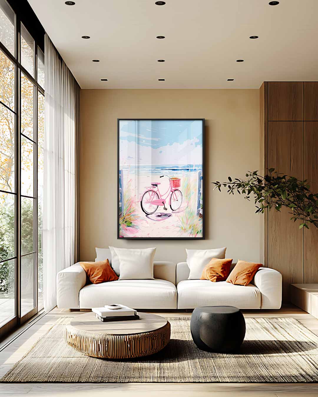 Fietstocht naar het Zeezicht Kunstwerk-canvas-dibond-plexiglas-wanddecoratie-WallArtistic