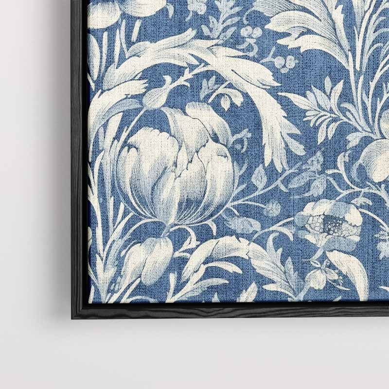 Bloemrijk Blauw Behang Kunstwerk-canvas-dibond-plexiglas-wanddecoratie-WallArtistic