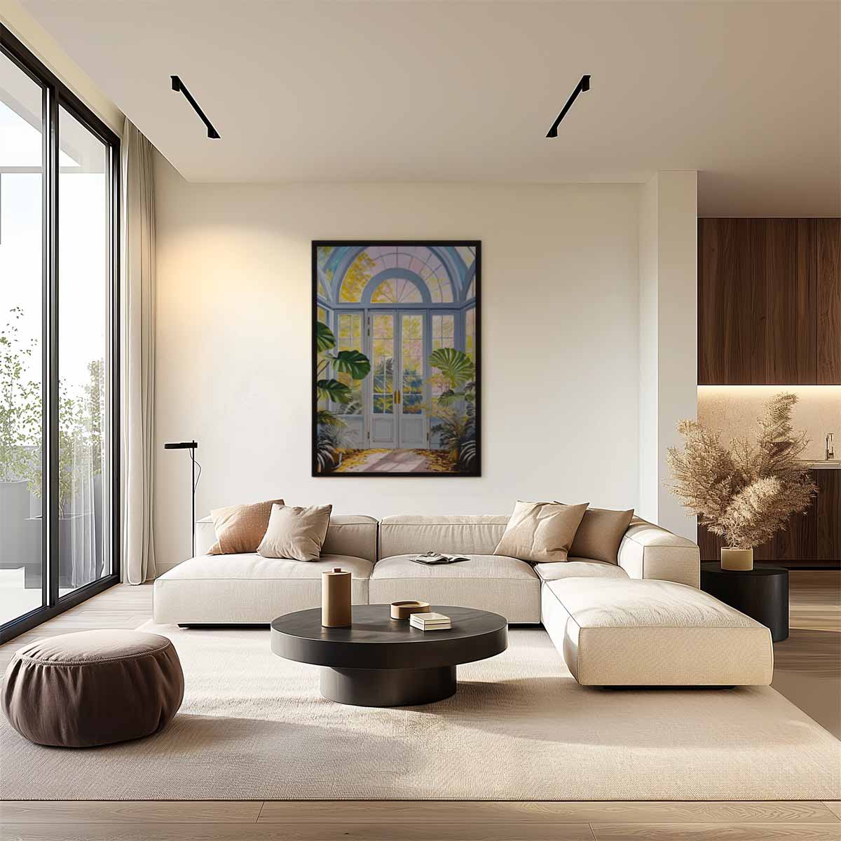 Serene Wintertuin Kunstwerk-canvas-dibond-plexiglas-wanddecoratie-WallArtistic