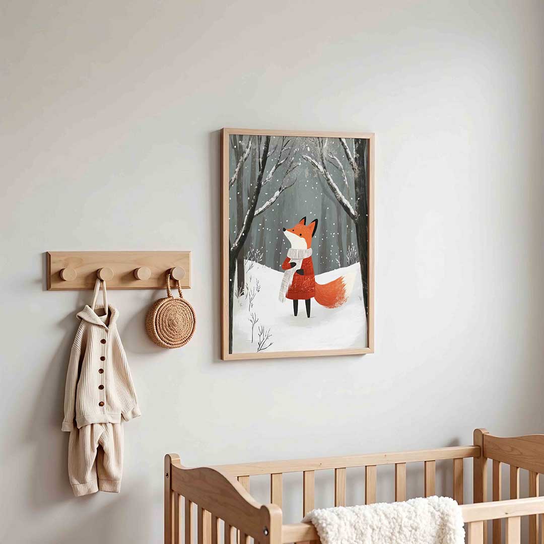 Vos in winterlandschap Poster