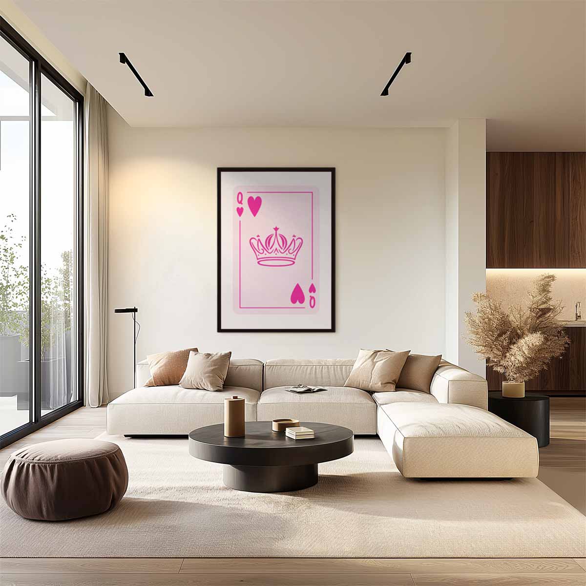 Koningin der Harten Kaartprint Kunstwerk-canvas-dibond-plexiglas-wanddecoratie-WallArtistic