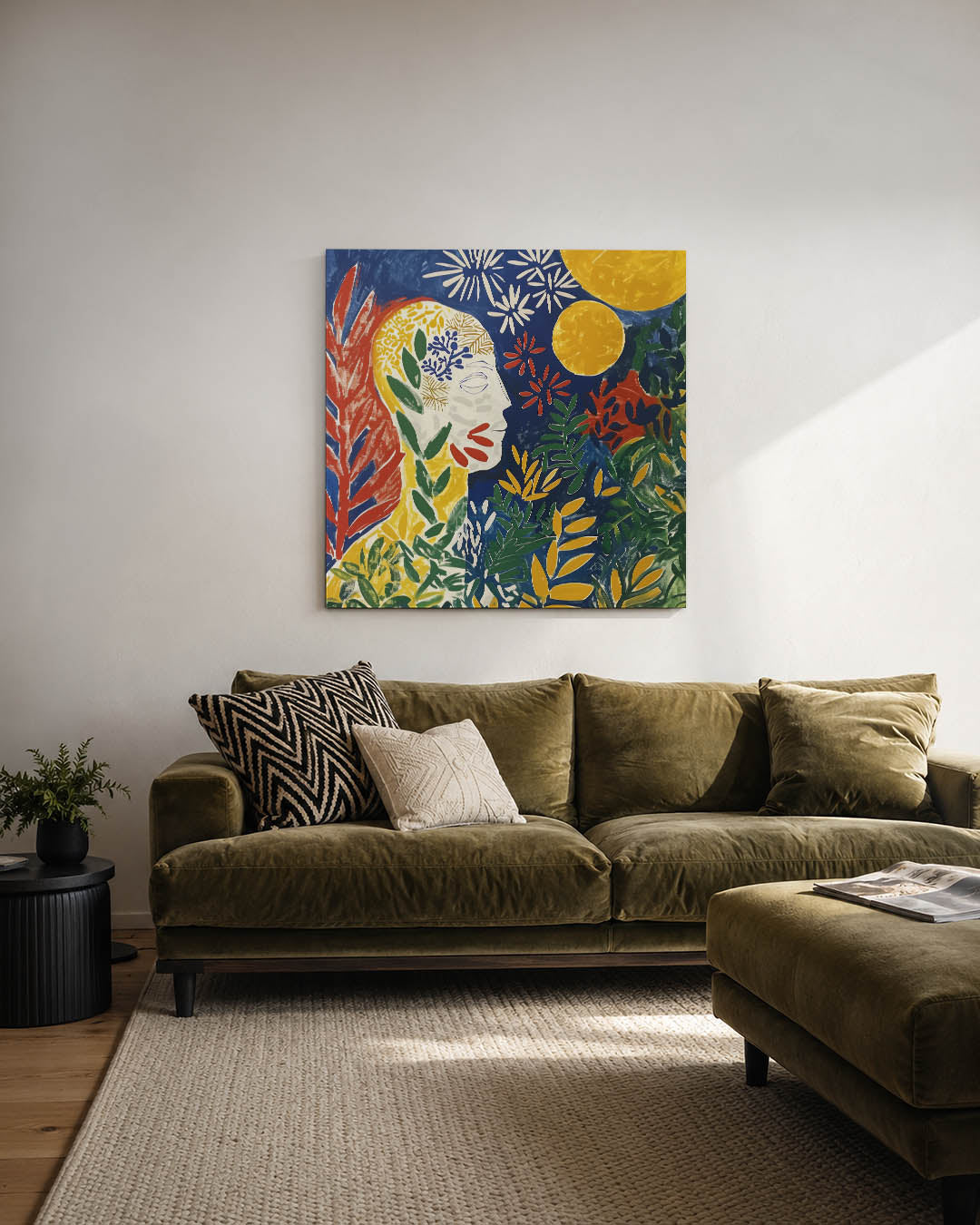 Kleurrijke botanische compositie Kunstwerk