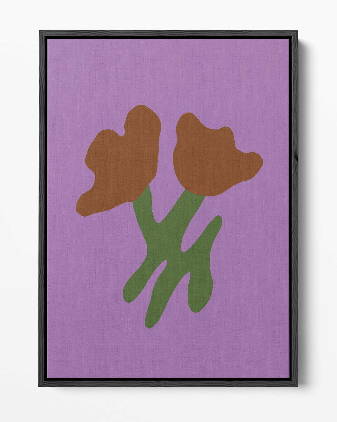 Simpele Bloemenschikking op Paarse Achtergrond Kunstwerk-canvas-dibond-plexiglas-wanddecoratie-WallArtistic