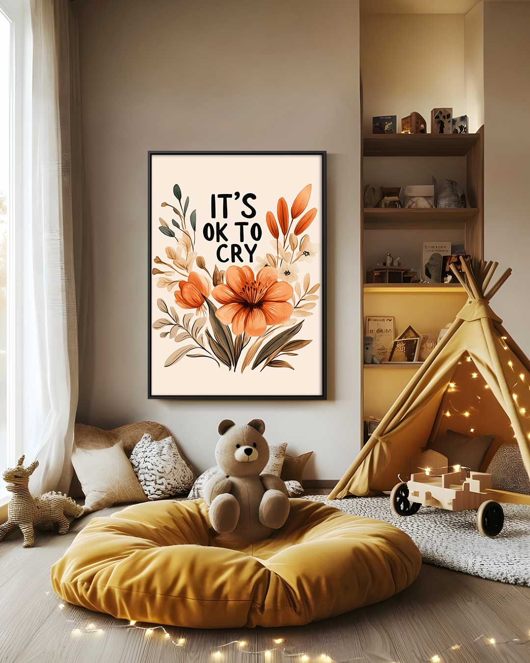 It's Ok To Cry Bloemenkunst Kunstwerk-canvas-dibond-plexiglas-wanddecoratie-WallArtistic