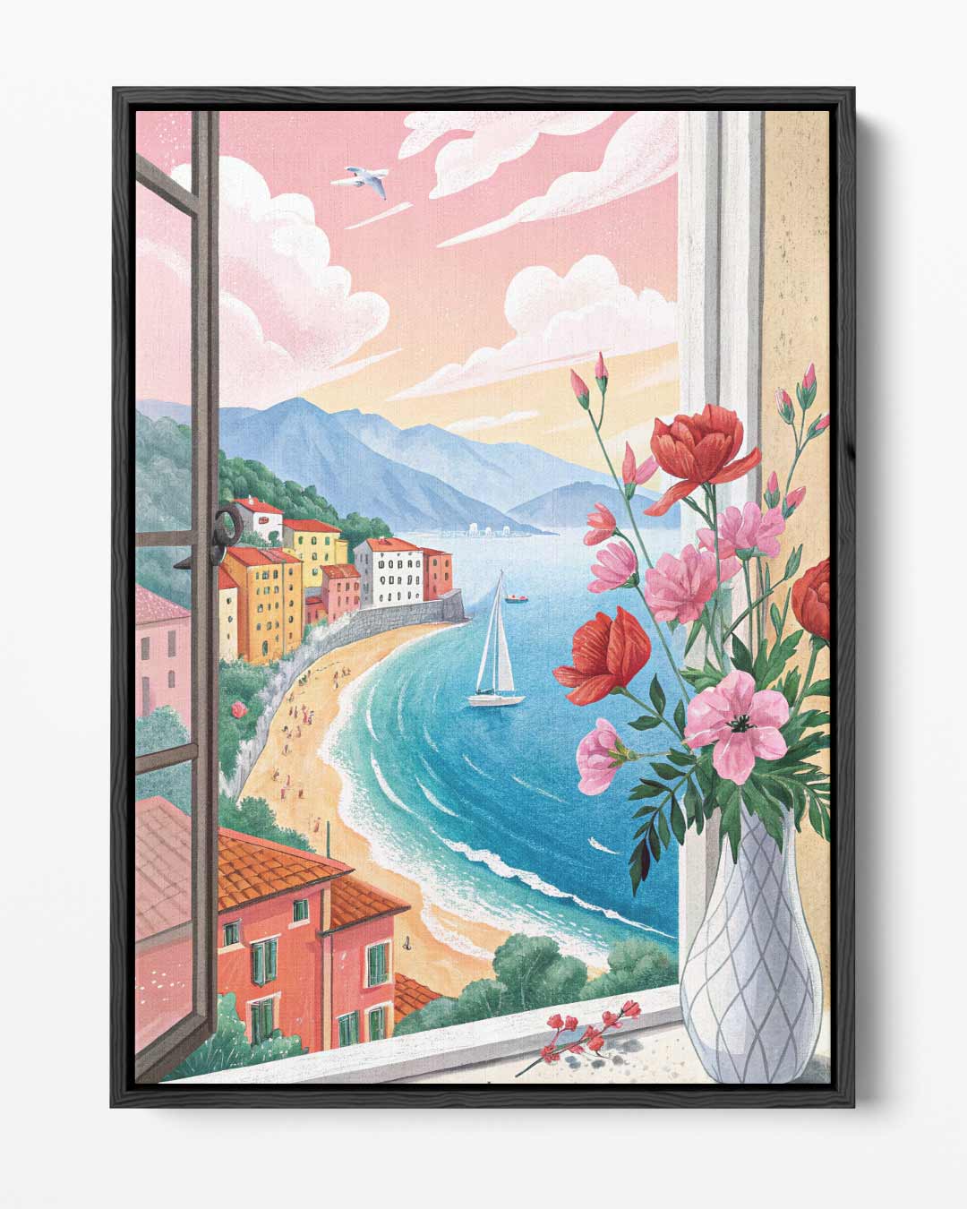 Uitzicht op de Middellandse Zee Kunstwerk-canvas-dibond-plexiglas-wanddecoratie-WallArtistic